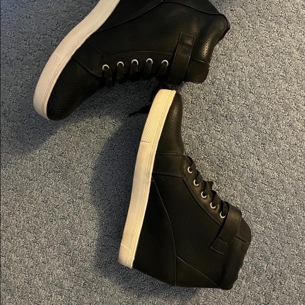 Black Wedge Sneakers